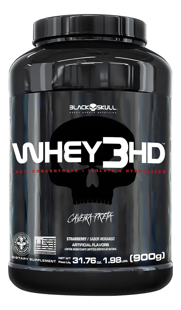 Whey 3hd Caveira Preta - Black Skull 