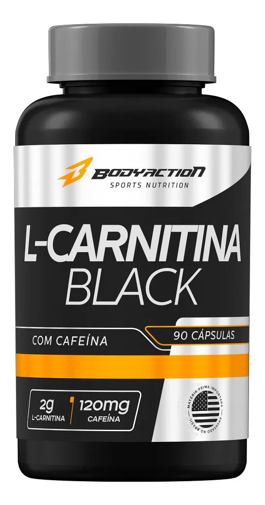Termogênico L-carnitina Black 90 Caps Com Cafeína - Body Action