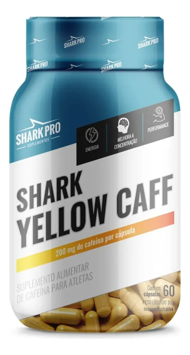 Termogênico Shark Yellow Caff 60caps Shark Pro 